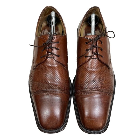 Johnston & Murphy Oxfords Dress Shoes Brown Leather Cap Toe Lace Up Men Size 9.5 main image 6